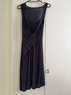 Massimo Dutti ノースリーブ ドレープワンピース ネイビーのサムネイル