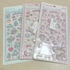 サンリオ風 3Dステッカー 3種セット ハンギョドン ハローキティ マイメロ