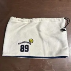 PEARLY GATES ネックウォーマー アイボリー×ネイビー フリース