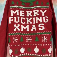 セーター　コットンアクリル混　クリスマス柄　ニット