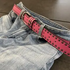 スタッズベルト ピンク　Y2K スケーター SK8 ベルト　平成