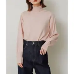 【新品未使用】 SENSE OF PLACE タートルネックラメセーター ピンク