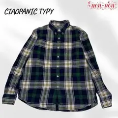 2125.チャオパニックティピー/アメカジチェックシャツ【L】グリーン系