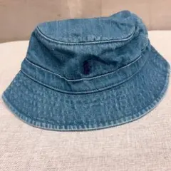 美品 Polo Ralph Lauren バケットハット 52cm デニムブルー