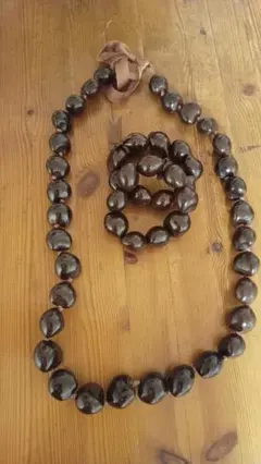 フラダンス　ククイレイ　ダークブラウン　ブレスレットセット