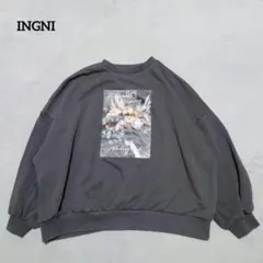 C4-4259　スゥエット　プリント　グラフィック　ボリューム袖　M【イング】