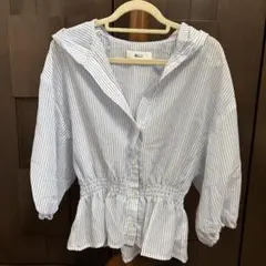 WEGO フード付きストライプシャツ Fサイズ