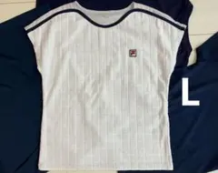 FILAフィラ＊格子柄エンボスベロアデザイン＊ベロアゲームシャツL