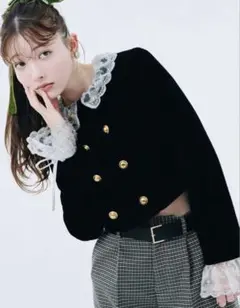 スカラップビジューアタッチドジャケット