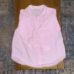 即発送◎ZARA ピンク 長袖シャツ 胸ポケット付きオープンカラーSザラ