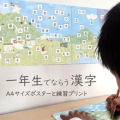 ホッコリ可愛い♡【一年生でならう漢字ミニポスターと練習プリント】A4 漢字表