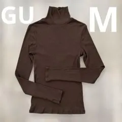 GU ウォームリブタートルネックT ブラウン　Mサイズ