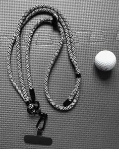 ナイロン製ショルダーストラップ 白黒幾何学