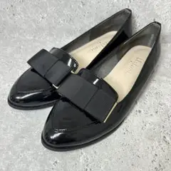 【美品】DIANA オペラシューズ 23.5 リボン ローファー ブラック
