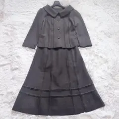 シビラ　セットアップ　スーツ　M　チャコールグレー　スカート　幾何学