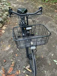 【ジャンク品】電動自転車 黒 スチールフレーム 前カゴ付き ジャンク品】電動自転車 黒 スチールフレーム 前カゴ付き