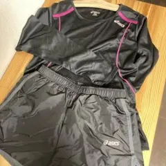 【アシックス】冷感 長袖シャツ・ショートパンツ2点セット レディースＳランニング