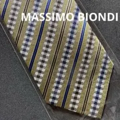 新品ネクタイ　ゴールド　チェック柄　新品タグ付きMASSIMO BIONDI