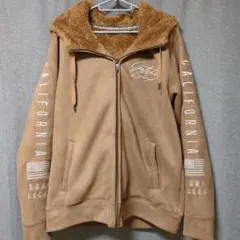 美品　GOTCHA　袖ロゴ　スエード素材　中ボア　アウター　М　茶色　ブルゾン