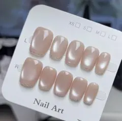 【M】ネイルチップ 韓国 ワンホン マグネット ラメ ちゅるん フレンチ 水光