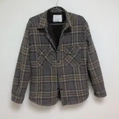 値下げ→BAYFLOW 裏ボア チェックシャツ ベージュ 茶 Sサイズ