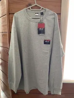 NANGA ECO HYBRID LOGO LS TEE L グレー