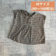 襟付きチェック柄トップス