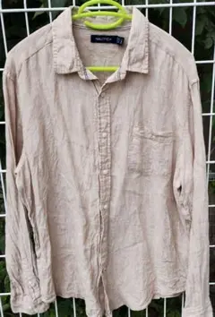 NAUTICA ベージュ リネンシャツ L/XL