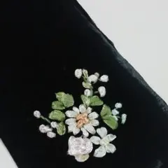 刺繍入り　ベロア調メガネケース