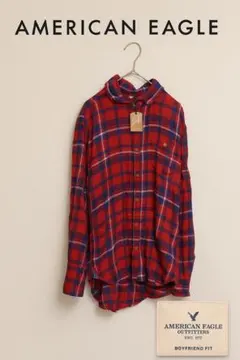 AMERICAN EAGLE チェックシャツ L ボーイフレンドフィット 新品