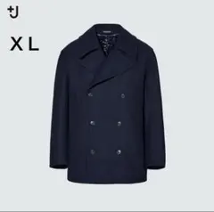 【未使用】+J ピーコートウールブレンド オーバーサイズ ネイビー XXL ユニクロ公式 | ウールブレンドオーバーサイズピーコート