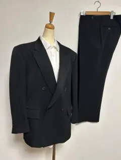 男性用礼服　希少なダブルボタン　丈上げ済み　AB4サイズ　ブラックフォーマル