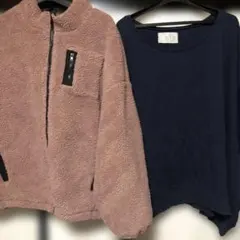 ボアジャケット ペアマノン　五分袖カットソー　ノアール レーベル