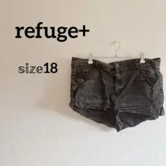 refuge+ ブラック デニムショートパンツ サイズ【18】ダメージ