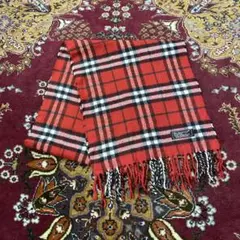 t*i様 BURBERRYS バーバリー ウール ノバチェック マフラー レッド