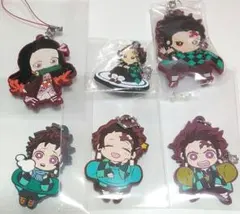 鬼滅の刃　炭治郎&禰豆子　ラバーストラップ　6点セット
