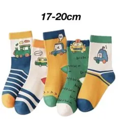 【新品未使用】子供 靴下 5足セット くるま 春夏秋冬 クルーソックス