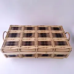 竹かご　昭和レトロ　手作り　工芸品　アンティーク 竹細工 竹籠 かご 昭和レトロ 小道具 アンティーク 骨董 ビンテージ
