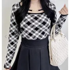 INGNI イング パールビット付きチェックニット