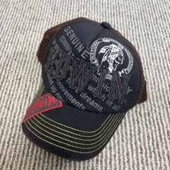 EDWIN 刺繍入りキャップ 黒/茶