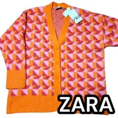 ZARA　ザラ　秋冬　ニット　派手　大きいサイズ　ハロウィン　カーディガン