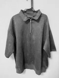 CLEL ハーフジップ デザイン 半袖プルオーバーTシャツ