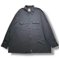 F920　【即購入OK】Dickies　ワークシャツ　サイズ2XL　ダークグレー