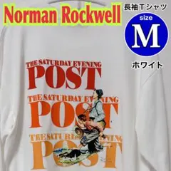 【新品】NormanRockwell 釣り人　長袖Tシャツ　ホワイト　Ⓜ️のサムネイル