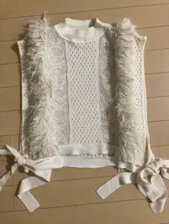 新品　leinwande Sheep Knitted Vest フリンジベスト セール】Sheep Knitted Vest（ベスト）｜leinwande（ライン