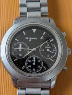 可動品 アニエス Agnès b. クロノグラフ腕時計 ステンレス