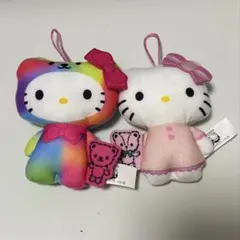 ハローキティ ハッピーセット　ぬいぐるみ カラフルベア　ピンクリボン