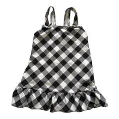 子供用水着❤️120cm ブラックチェック　リボン　ワンピース