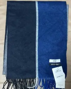 タケオキクチ カシミヤ100%バイカラーストライプマフラー 新品 本物 ショール