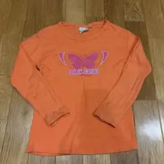 長袖　ロンT オレンジ　バタフライ　原宿系　120cm
